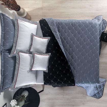 Imagem de Kit Cobre Leito Colcha Casal Dupla Face 7 Peças 400 Fios