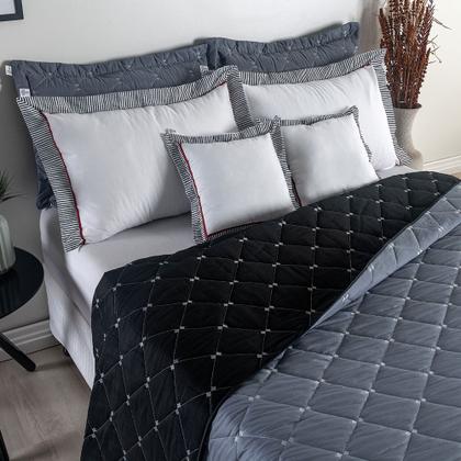 Imagem de Kit Cobre Leito Colcha Casal Dupla Face 7 Peças 400 Fios