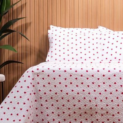 Imagem de Kit Cobre Leito Colcha Casal Padrão 3 Pçs Basic Estampado