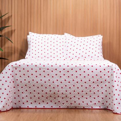 Imagem de Kit Cobre Leito Colcha Casal Padrão 3 Pçs Basic Estampado