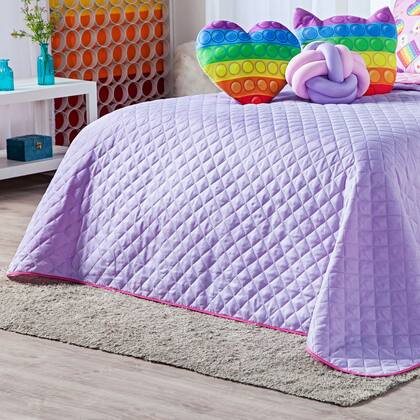 Imagem de Kit Cobre Leito Colcha CASAL Pop It Lilás/Rosa Dupla Face com Almofadas e Fronhas Estampadas 8 Peças