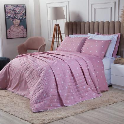 Imagem de Kit Cobre Leito Colcha King 03 Peças Matelado Algodão Misto