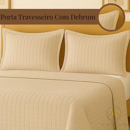 Imagem de Kit Cobre Leito Colcha King 3 Peças Dupla Face 400 Fios Matelado Design Sofisticado Toque Macio