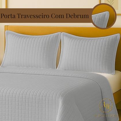 Imagem de Kit Cobre Leito Colcha King 3 Peças Dupla Face 400 Fios Matelado Design Sofisticado Toque Macio