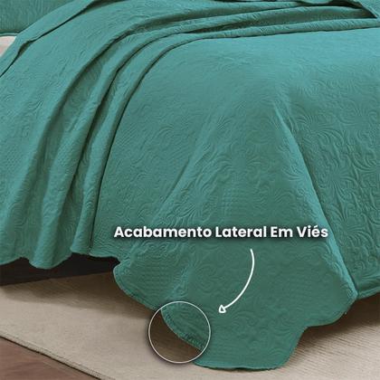 Imagem de Kit Cobre Leito Colcha King Cama Box 3 Peças Boutis Dupla Face 200 Fios Macio Com Porta Travesseiros