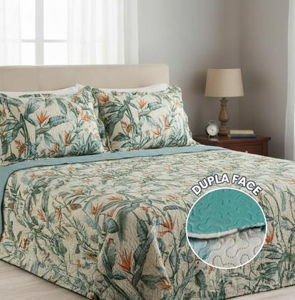 Imagem de Kit Cobre Leito Colcha King Dupla Face Premium 3 Peças Casa Dona