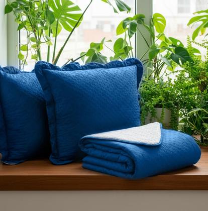 Imagem de Kit Cobre Leito Colcha King Dupla Face Premium 3 Peças Casa Dona