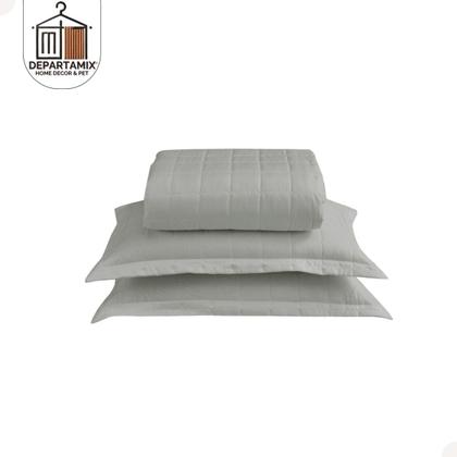 Imagem de Kit Cobre Leito Colcha Matelado Queen 3 Pçs Dupla Face Soft