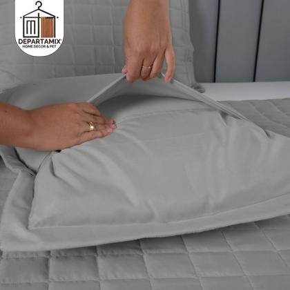 Imagem de Kit Cobre Leito Colcha Matelado Queen 3 Pçs Dupla Face Soft