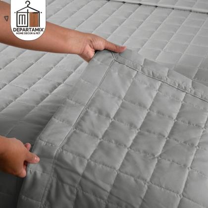 Imagem de Kit Cobre Leito Colcha Matelado Queen 3 Pçs Dupla Face Soft