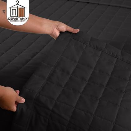 Imagem de Kit Cobre Leito Colcha Matelado Queen 3 Pçs Dupla Face Soft