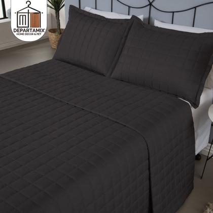 Imagem de Kit Cobre Leito Colcha Matelado Queen 3 Pçs Dupla Face Soft