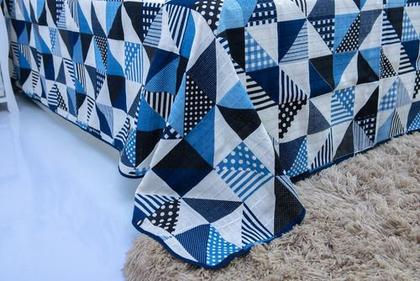 Imagem de Kit Cobre Leito Colcha Para Cama Casal Queen 3 Pçs Com Viés