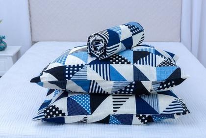 Imagem de Kit Cobre Leito Colcha Para Cama Casal Queen 3 Pçs Com Viés