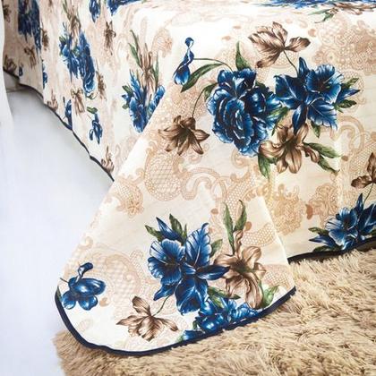 Imagem de Kit Cobre Leito Colcha Para Cama Casal Queen 3 Pçs Com Viés