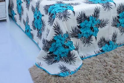 Imagem de Kit Cobre Leito Colcha Para Cama Casal Queen 3 Pçs Com Viés