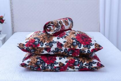 Imagem de Kit Cobre Leito Colcha Para Cama Casal Queen 3 Pçs Com Viés