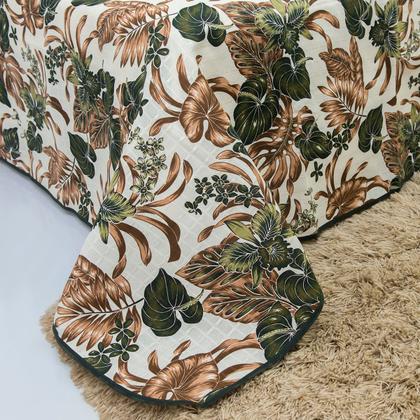 Imagem de Kit Cobre Leito Colcha Para Cama Casal Queen 3 Pçs Com Viés