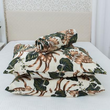 Imagem de Kit Cobre Leito Colcha Para Cama Casal Queen 3 Pçs Com Viés