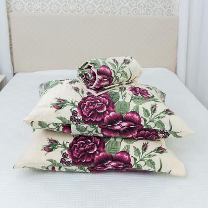 Imagem de Kit Cobre Leito Colcha Para Cama Casal Queen 3 Pçs Com Viés