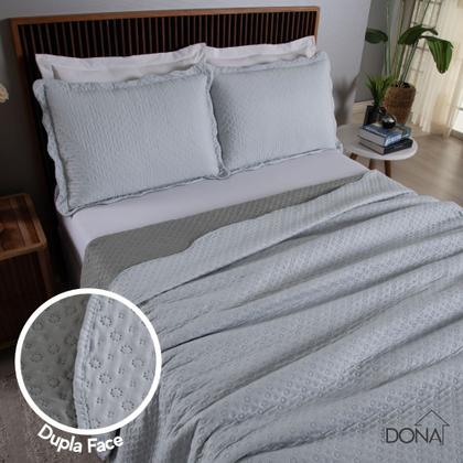 Imagem de Kit Cobre Leito Colcha Queen Dupla Face Premium 3 Peças Casa Dona