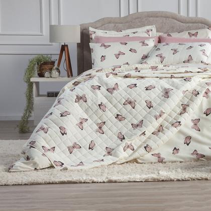 Imagem de Kit Cobre Leito Colcha Solteiro 2 Pçs Matelado Algodão Misto