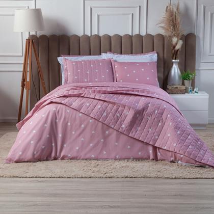 Imagem de Kit Cobre Leito Colcha Solteiro 2 Pçs Matelado Algodão Misto