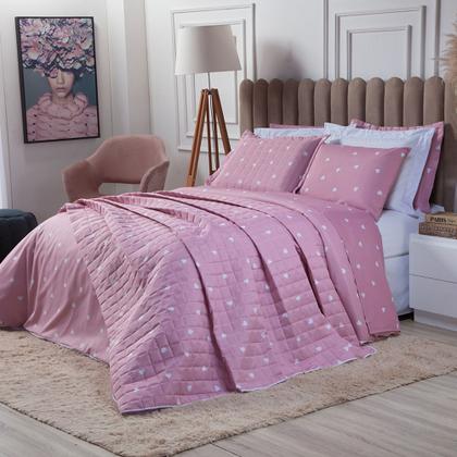 Imagem de Kit Cobre Leito Colcha Solteiro 2 Pçs Matelado Algodão Misto