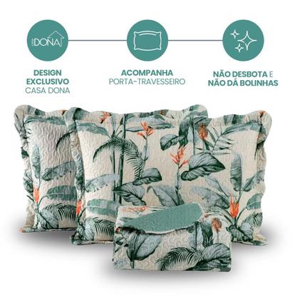 Imagem de Kit Cobre Leito Colcha Solteiro Dupla Face Premium 2 Peças Casa Dona