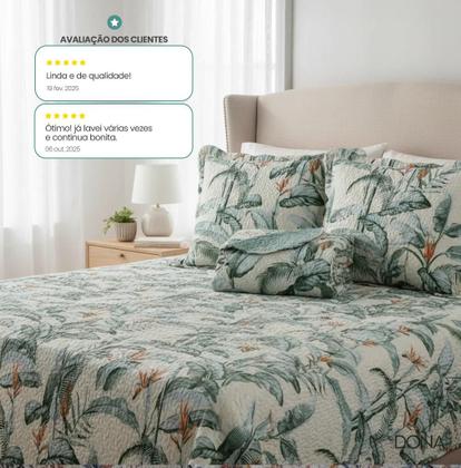 Imagem de Kit Cobre Leito Colcha Solteiro Dupla Face Premium 2 Peças Casa Dona