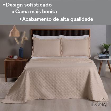 Imagem de Kit Cobre Leito Colcha Solteiro Dupla Face Premium 2 Peças Casa Dona