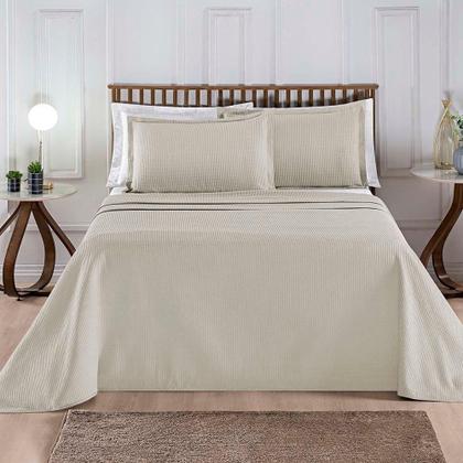 Imagem de Kit Cobre Leito Colcha Sorento Casal 3 Peças Piquet 100% Algodão Premium - Fendi