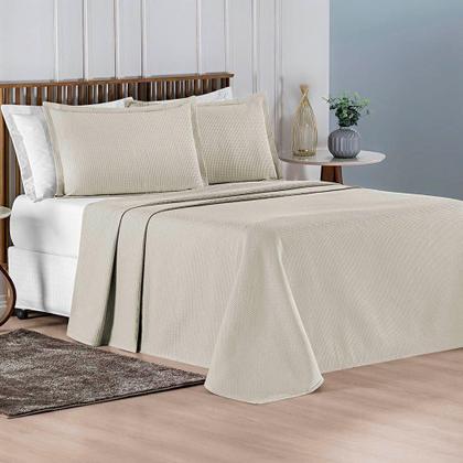 Imagem de Kit Cobre Leito Colcha Sorento Casal 3 Peças Piquet 100% Algodão Premium - Fendi