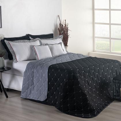 Imagem de Kit Cobre Leito Dupla Face Casal Queen Size Bordado Renove Hipercal 400 Fios