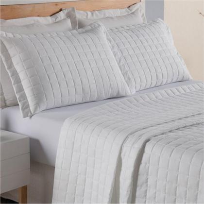 Imagem de Kit Cobre Leito Dupla Face Micro Percal 300 Fios Casal Com Porta Travesseiro