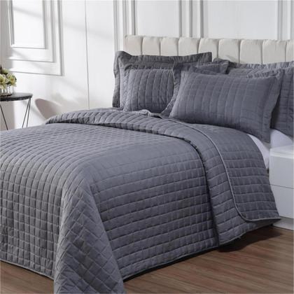 Imagem de Kit Cobre Leito Dupla Face Micro Percal 400 Fios Casal Com Porta Travesseiro