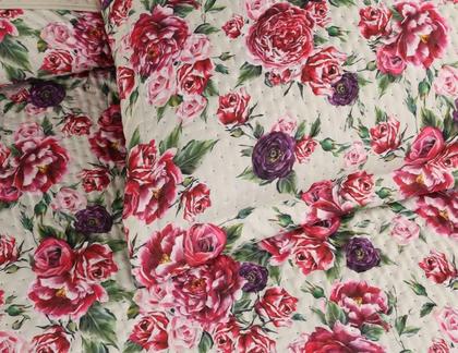 Imagem de Kit Cobre Leito King Casal Queen Dupla Face 200 Fios Colcha de Cama Violeta Premium