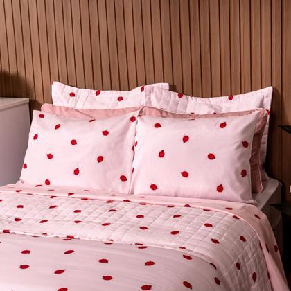 Imagem de Kit Cobre Leito Matelado Colcha Queen 3 Peças Algodão Misto