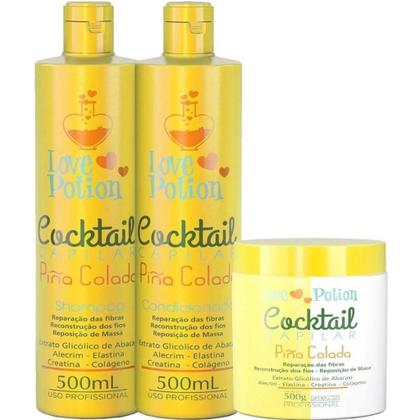 Imagem de Kit cocktail pinã colada reconstrução shampoo+condicionador +máscara 3x50ml love potion