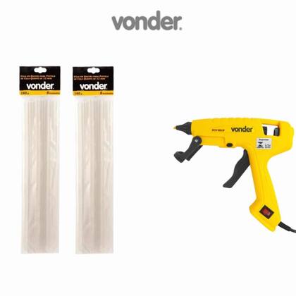 Imagem de Kit Cola Quente Profissional Bivolt 12mm +12 Bastões Vonder