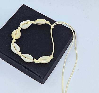 Imagem de Kit Colar Gargantilha e Pulseira tornozeleira conchas do mar artesanal Búzios naturais com Olho grego Moda praia Verão