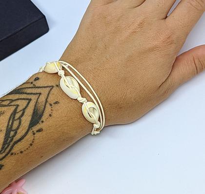 Imagem de Kit Colar Gargantilha e Pulseira tornozeleira conchas do mar artesanal Búzios naturais com Olho grego Moda praia Verão