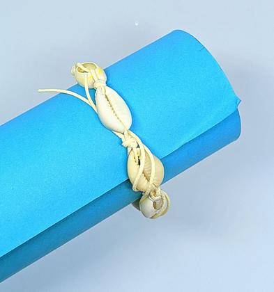 Imagem de Kit Colar Gargantilha e Pulseira tornozeleira conchas do mar artesanal Búzios naturais com Olho grego Moda praia Verão