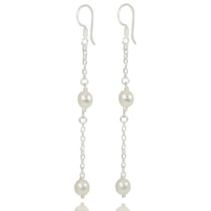 Imagem de Kit Colar Pulseira Brinco Perola Natural Agua Doce Prata 925