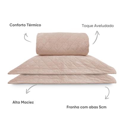 Imagem de Kit Colcha Aveludada - Macia Para Cama Casal