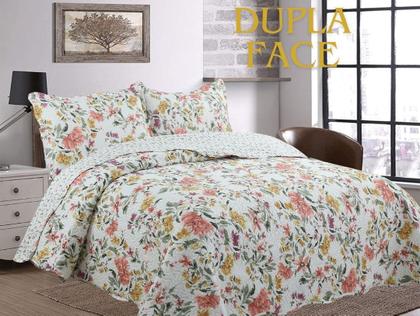 Imagem de Kit Colcha Bouti Dupla Face com Porta Travesseiros Queen