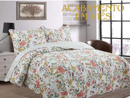 Imagem de Kit Colcha Bouti Dupla Face com Porta Travesseiros Queen