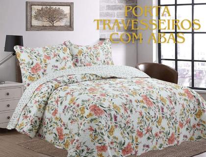 Imagem de Kit Colcha Bouti Dupla Face com Porta Travesseiros Queen