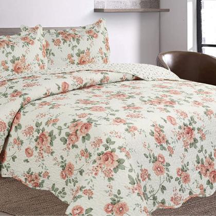 Imagem de Kit Colcha Bouti Dupla Face com Porta Travesseiros Queen