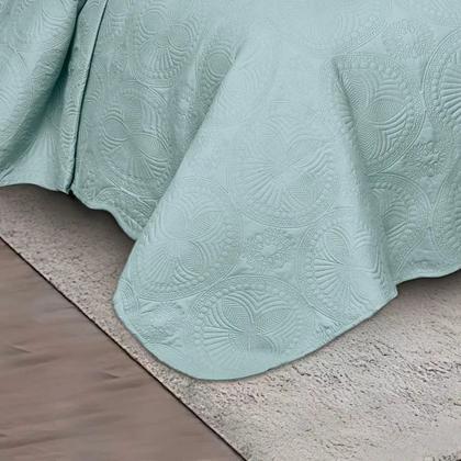 Imagem de Kit Colcha Camesa Agra King 280x260 cm Cor Piscina